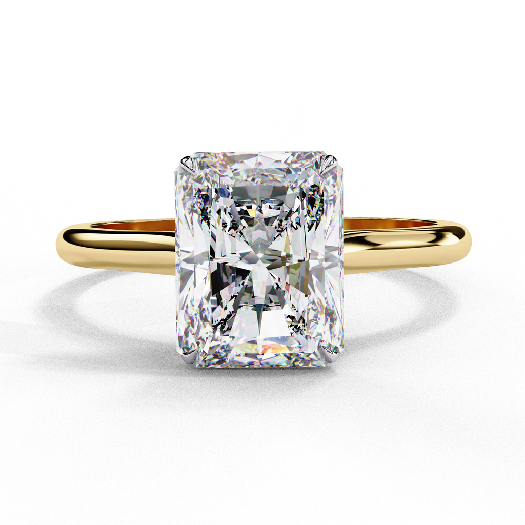 Radiant diamond engagement ring