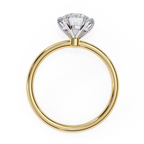 Solitaire diamond ring with Round and polished gold finish