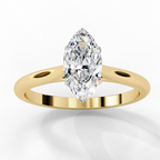 Bridal diamond ring with Marquise cut and pavé band detail