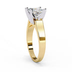 Classic princess cut diamond ring in gold for women