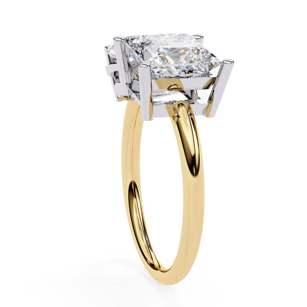 Pear and Princess Cut Two-Stone Diamond Ring in Gold