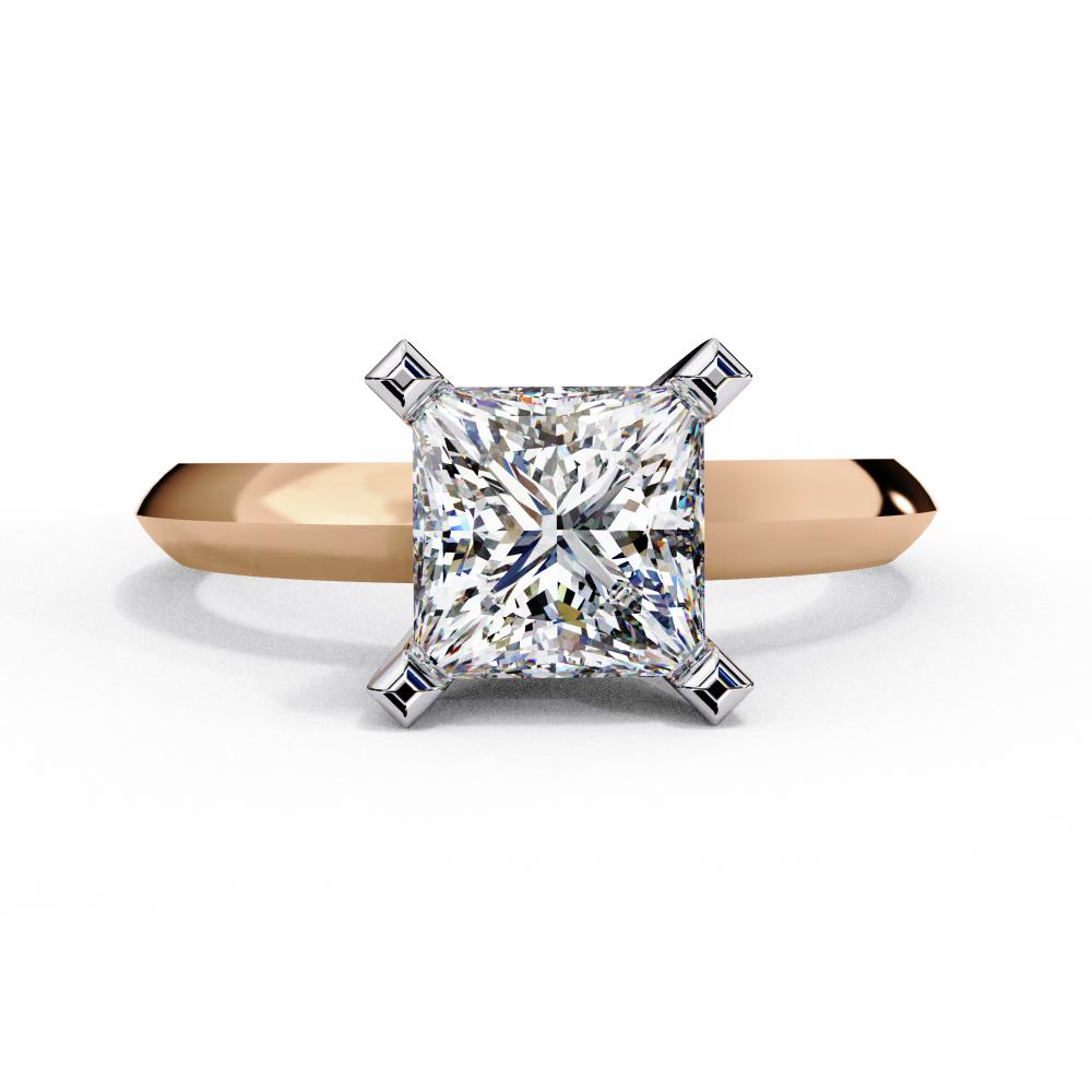 Princess Cut Solitaire Engagement Ring in Rose Gold