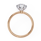 Solitaire diamond ring with Round and polished rose gold finish
