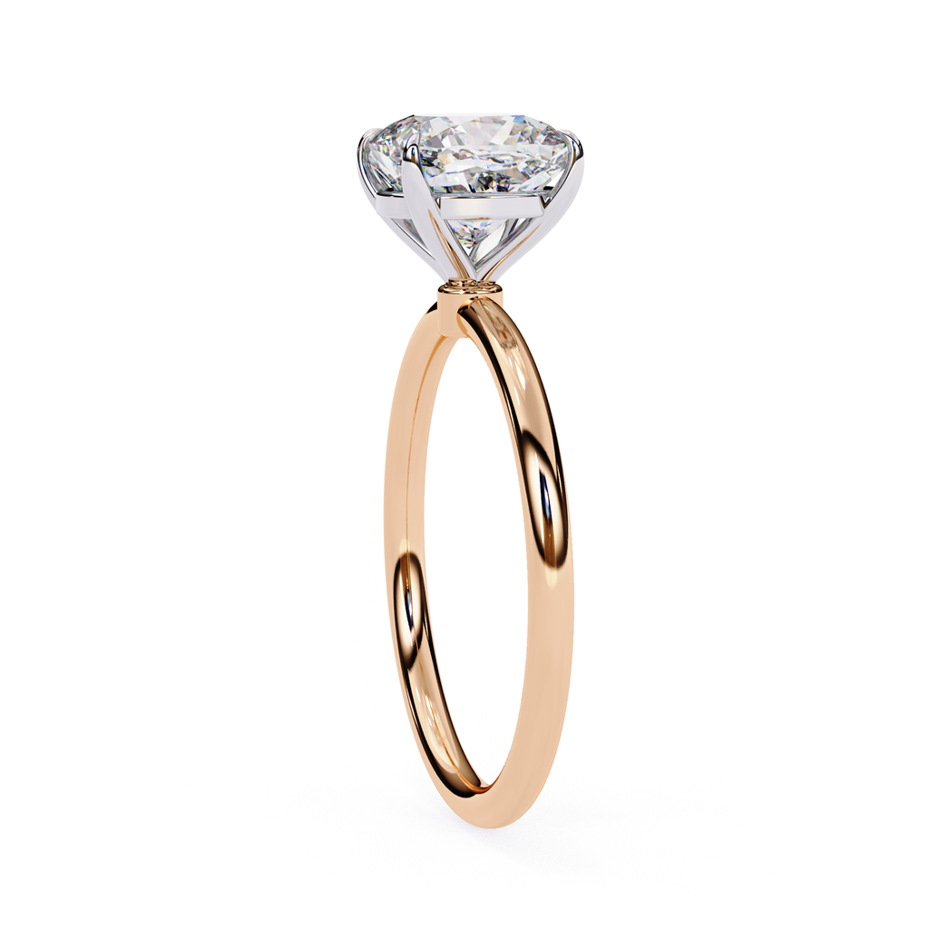 Elegant cushion diamond solitaire ring for women