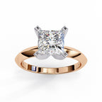 Princess Cut Solitaire Diamond Engagement Ring in Rose Gold