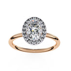 Luxury Oval cut diamond halo engagement ring