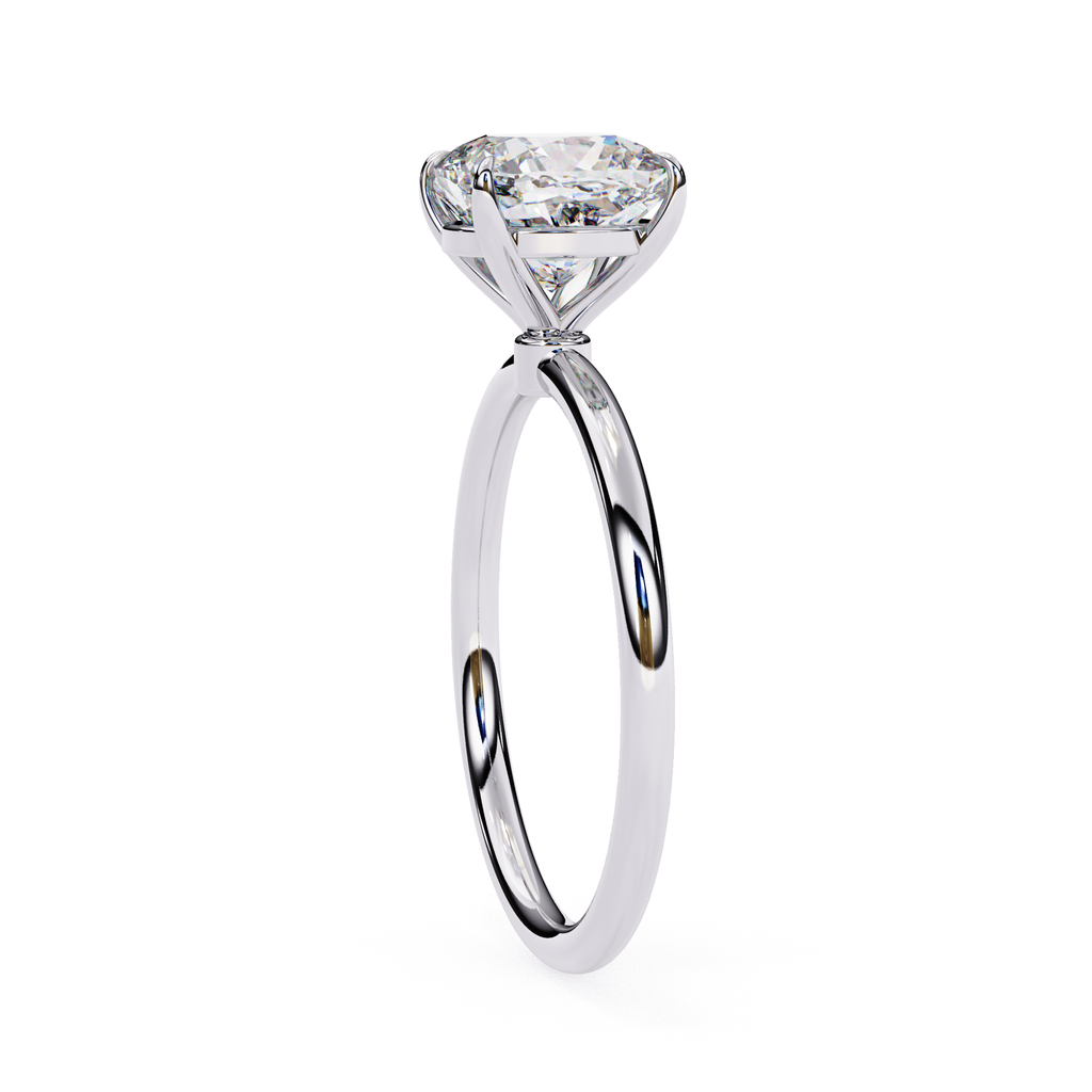 Elegant cushion diamond solitaire ring for women
