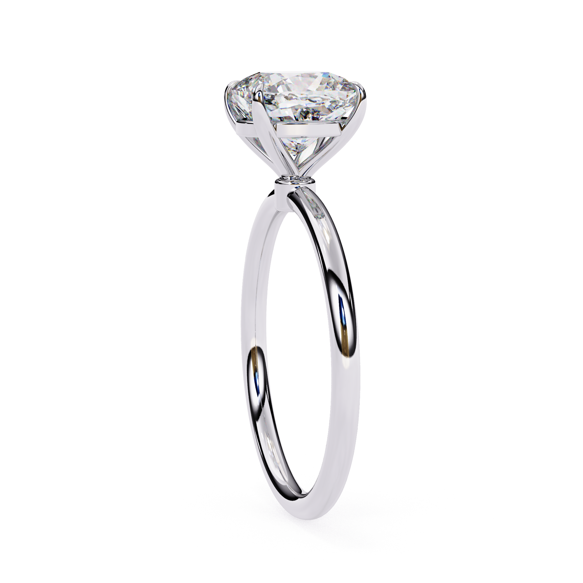 Elegant cushion diamond solitaire ring for women
