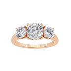 Cushion cut lab grown diamond engagement ring in rose gold