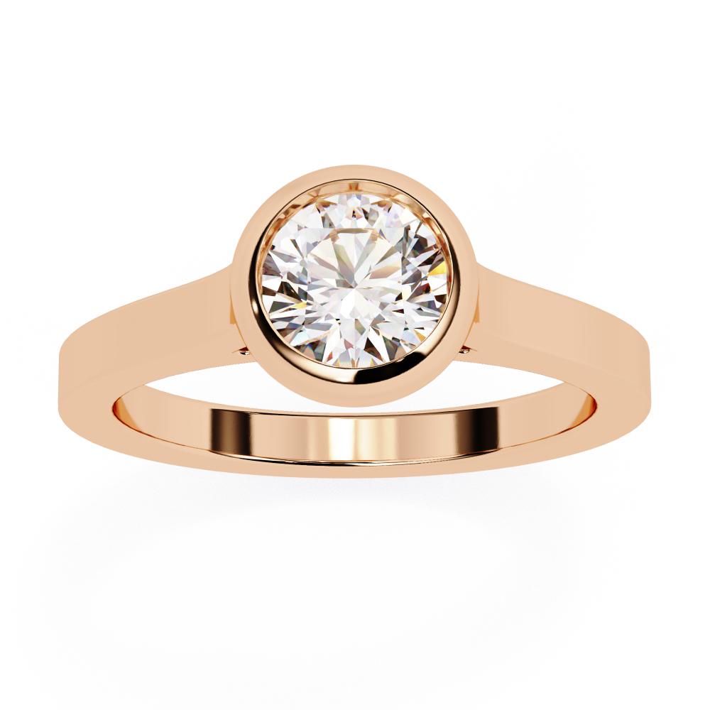 Round Brilliant Bezel Set Diamond Ring in Gold
