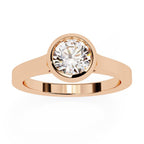 Minimalist round diamond engagement ring rose gold