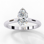 Bridal diamond ring with Marquise cut and pavé band detail