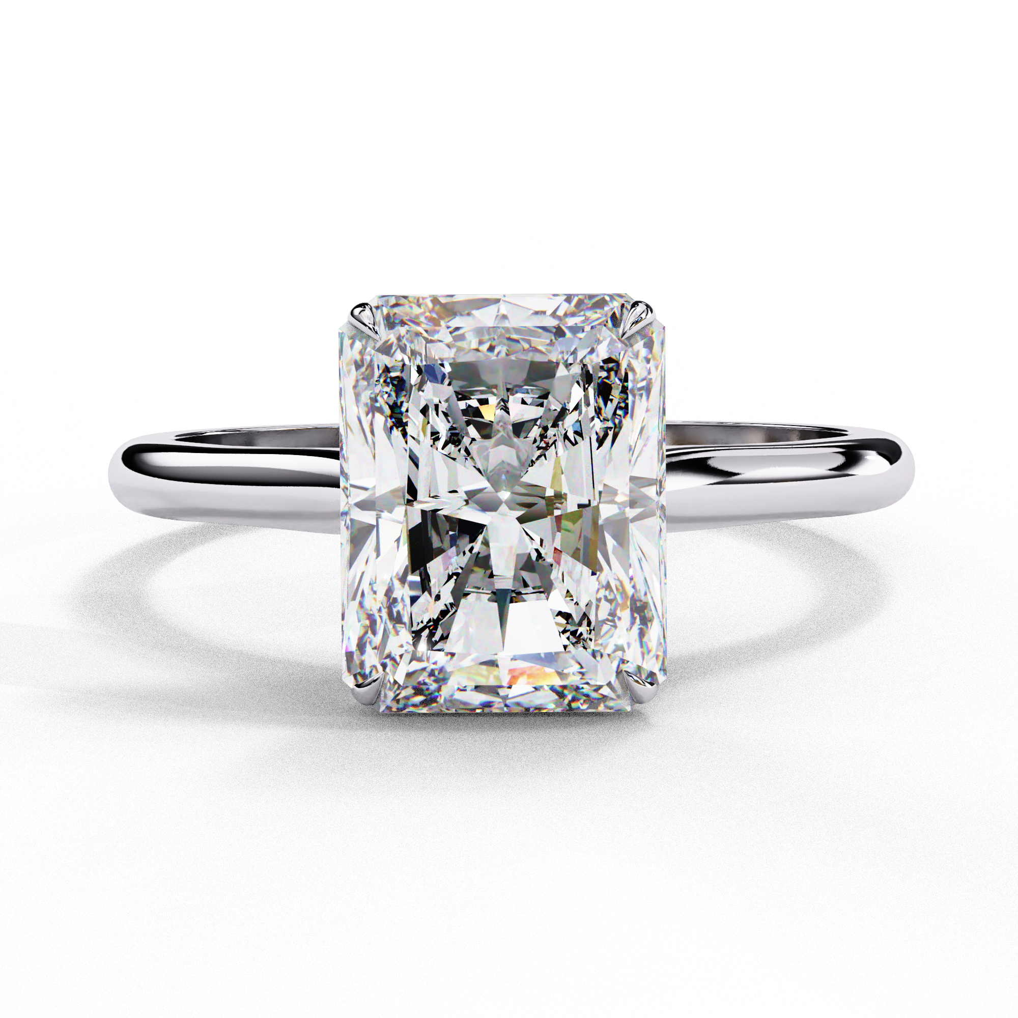 Radiant cut diamond engagement ring in White gold