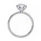 Solitaire diamond ring with Round and polished white gold finish