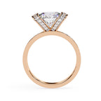 Brilliant round diamond rose gold ring