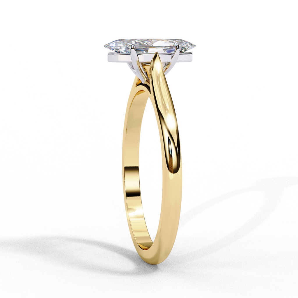 Classic Marquise diamond ring with sparkling pavé shoulders
