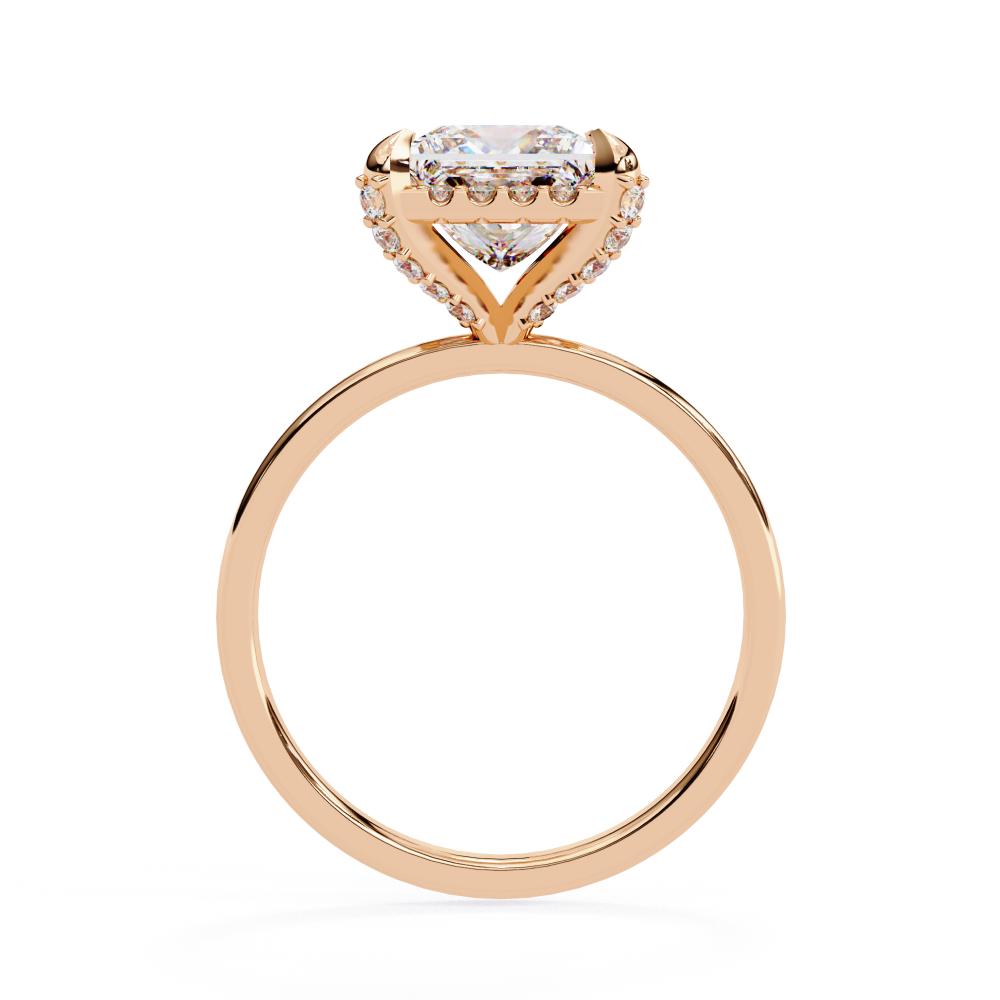 Modern square diamond solitaire engagement ring