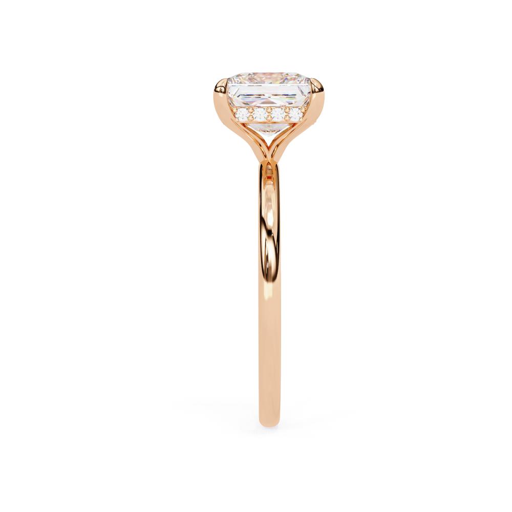 Modern square diamond solitaire engagement ring