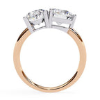 Two-stone rose gold diamond engagement ring