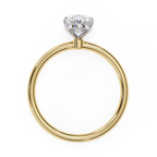 Solitaire diamond ring with Oval cut and polished gold finish