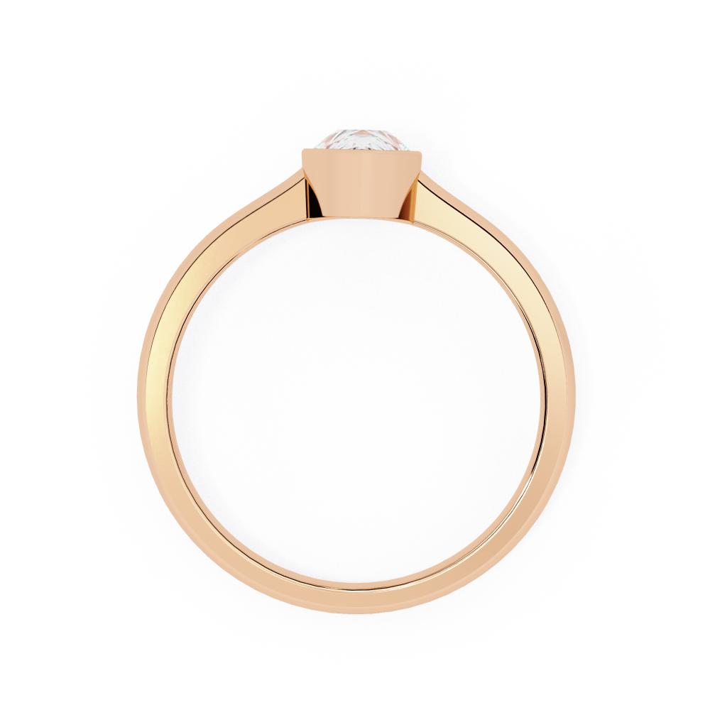 Bezel Floating Pear Solitaire Engagement Ring in Gold