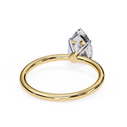 Solitaire diamond ring with Pear cut and polished gold finish