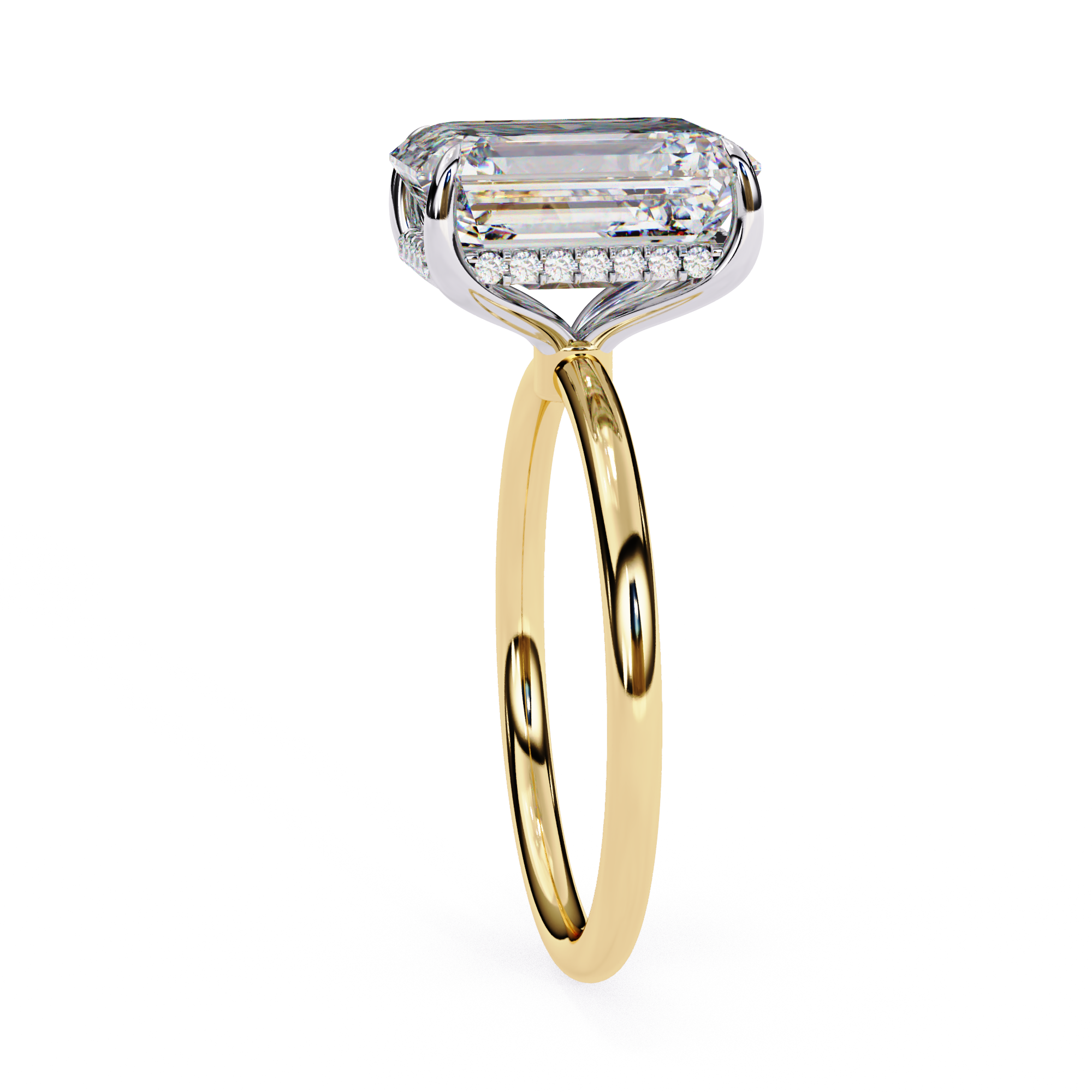 Elegant Emerald diamond solitaire ring for women