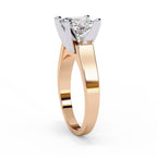 Classic princess cut diamond ring in rose gold for women