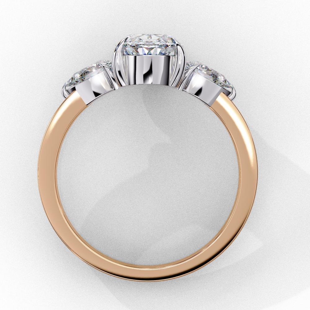 Affordable oval diamond three-stone engagement ring