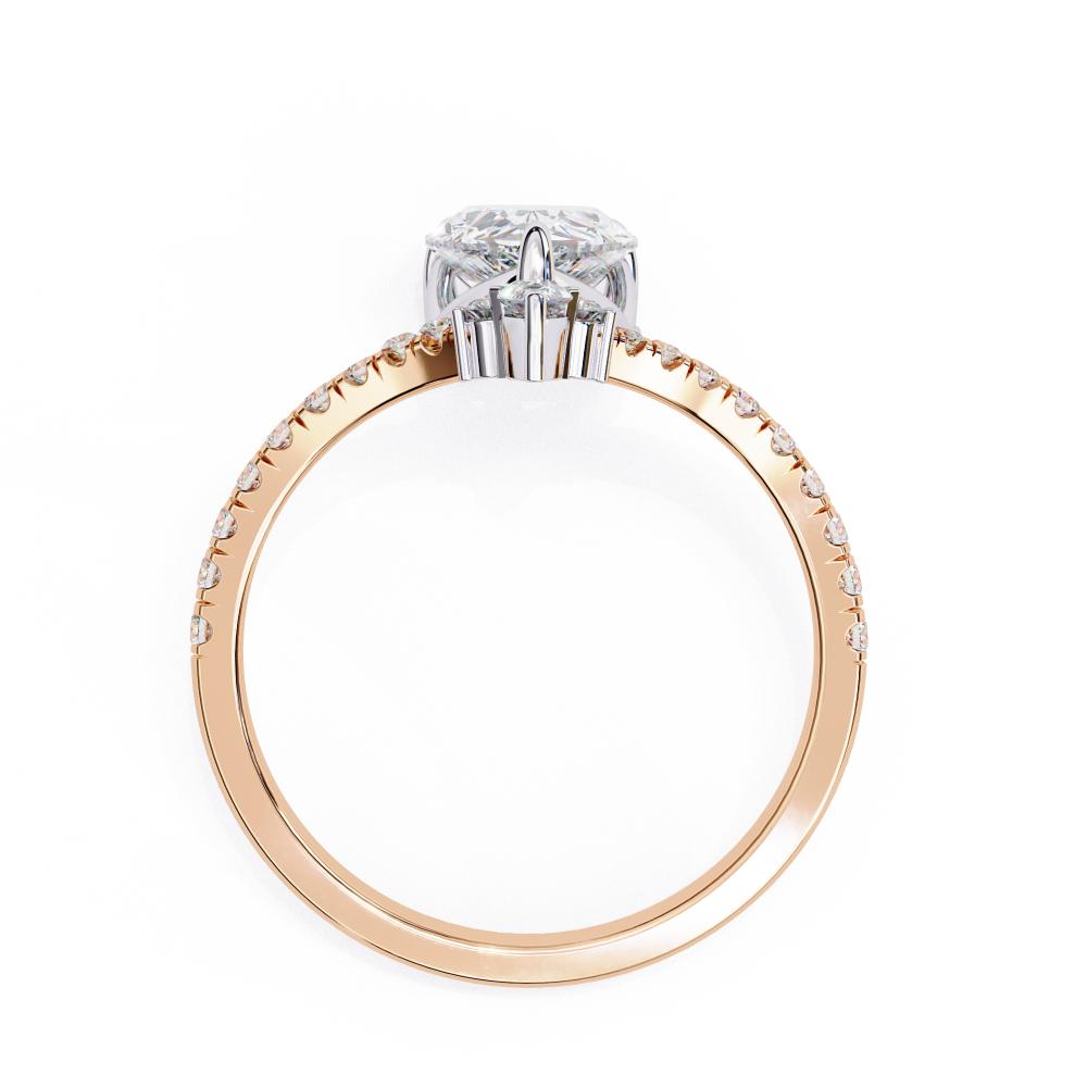 Pear Diamond Tiara Accent Pavé Engagement Ring in Gold