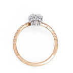 Classic rose gold pear shape diamond engagement ring