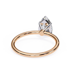 Solitaire diamond ring with Pear cut and polished rose gold finish