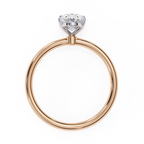 Solitaire diamond ring with Oval cut and polished rose gold finish