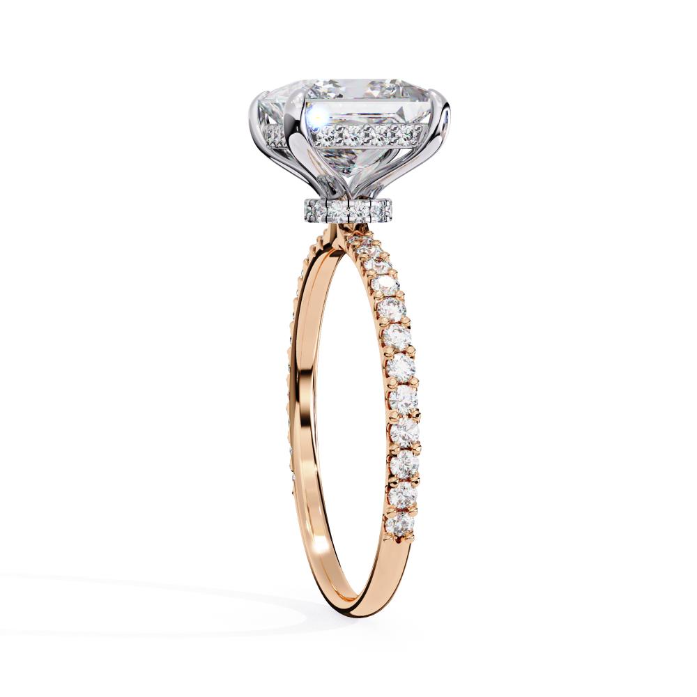 Minimalist princess cut diamond engagement ring rose gold