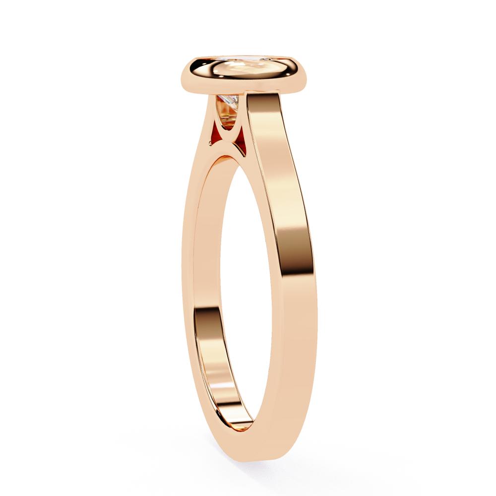 Round Brilliant Bezel Set Diamond Ring in Gold