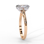 Lab grown Radiant diamond ring with classic solitaire design