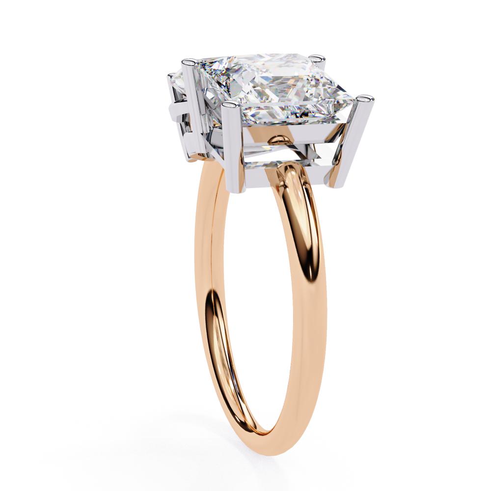 Pear and Princess Cut Two-Stone Diamond Ring in Gold