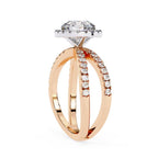 Elegant rose gold engagement ring with round diamond