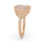 Rose Gold ring with 2 diamonds on a white background