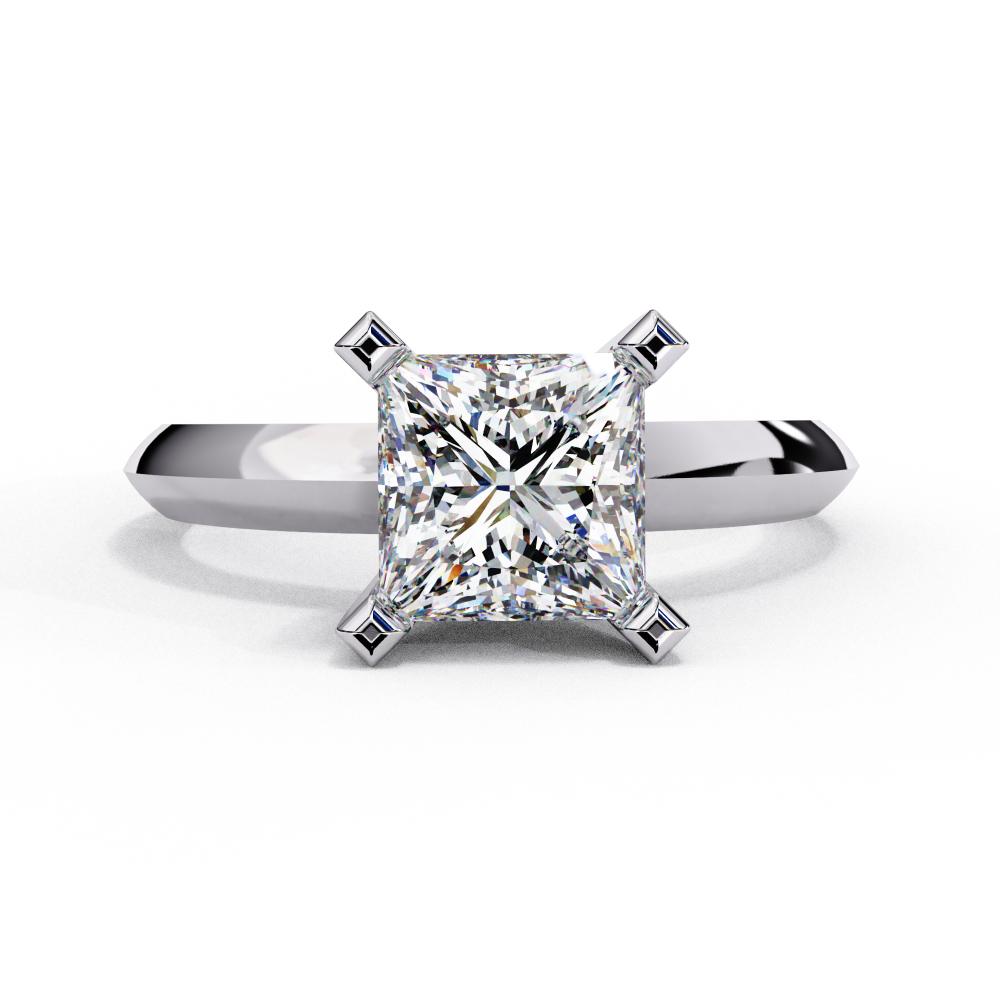 Princess Cut Solitaire Engagement Ring in White Gold