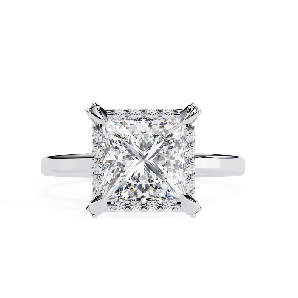 Princess Cut Diamond Solitaire Engagement Ring in White Gold