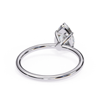 Solitaire diamond ring with Pear cut and polished white gold finish
