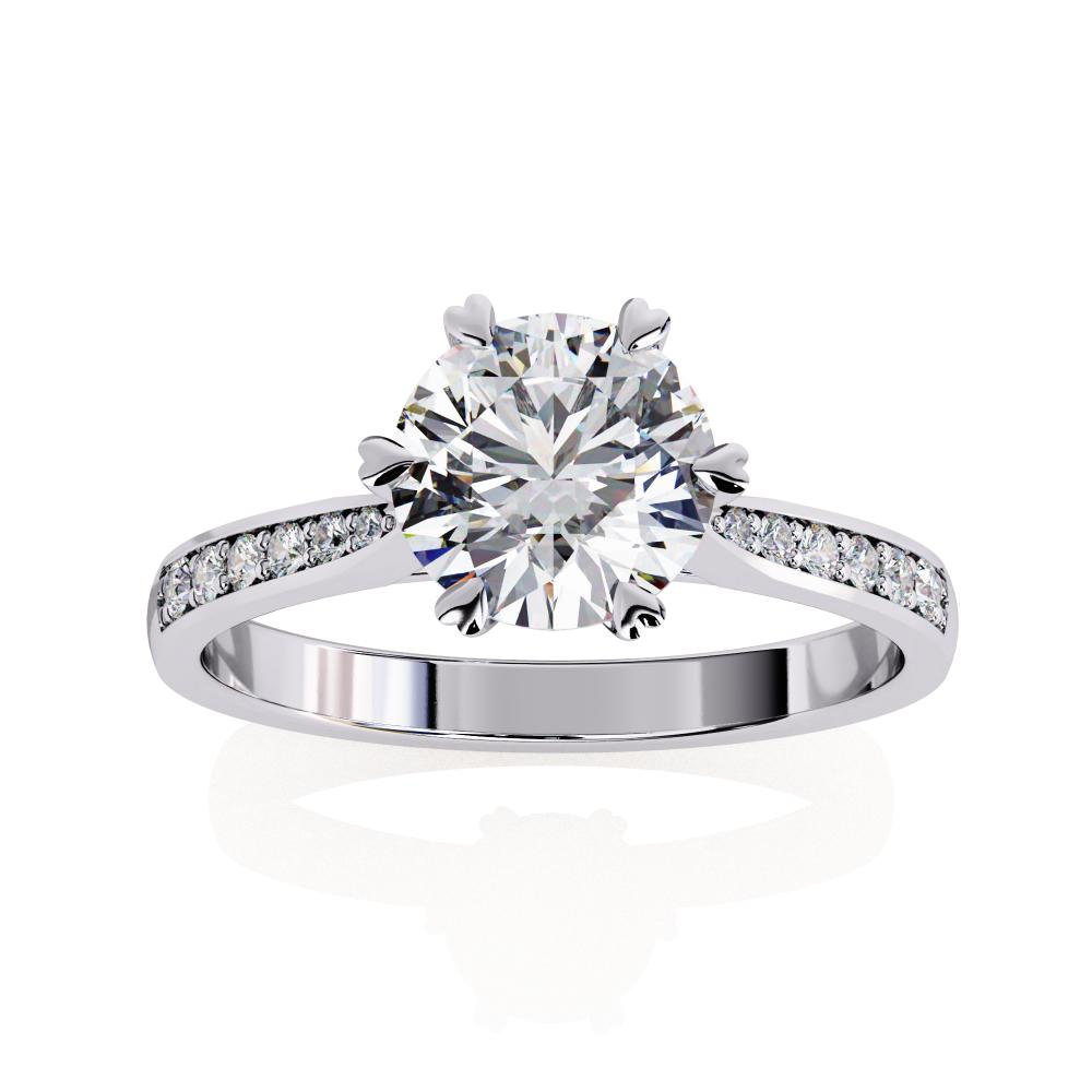 Round shape diamond ring for engagement in Australia