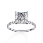Luxury two tone white gold princess diamond ring