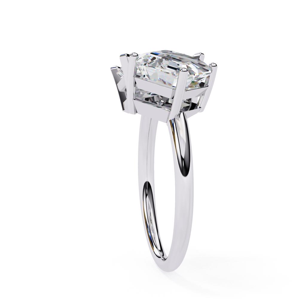 Affordable radiant and Asscher cut diamond Toi Et Moi ring in white gold