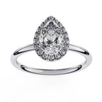 Luxury Pear cut diamond halo engagement ring