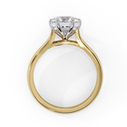 Solitaire diamond ring with Round and polished gold finish