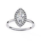 Luxury Marquise cut diamond halo engagement ring