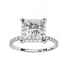 Two-layer sparkle princess diamond engagement ring