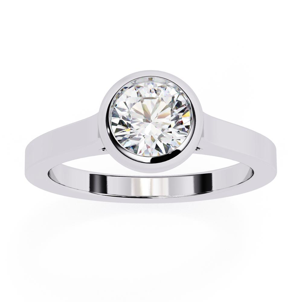 Minimalist round diamond engagement ring white gold